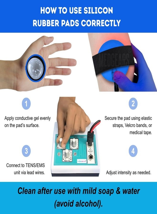 Physiogears Tens Electrode Pads - for Physiotherapy & Reusable & Skin-Friendly (Tens Pad, Pack of 20) - Image 4