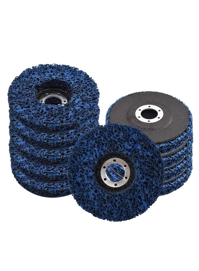 10 Pcs 4-1/2 Inch Poly Strip Wheel Disc Rust Remover Wheel, 7/8" Angel Grinders Clean Tool, Strip Discs for Angle Grinder Take out Rust Paint Clean Welds Paint Grinding Wheel Blue - Image 3