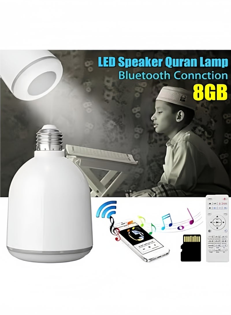 Remote Control Bluetooth LED 600 Lumens Lamp Speaker with  Translation Function High Sound Quality and Long Battery Life in White  - Image 1