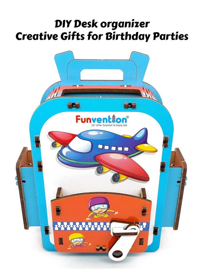 فنفينشين مجموعة من 12 قطعة من حامل أقلام على شكل طائرة DIY، نموذج أحجية ثلاثي الأبعاد، منظم مكتب، مجموعة هدايا عيد ميلاد للأطفال من سن 4 سنوات فما فوق، فنون وحرف يدوية - Image 5