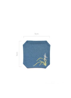 Y&D Chinese Style Cotton Linen Retro Water Absorbing Double Layer Thickened Cup Holder Fabric Embroidered Tea Cup Pad Fabric Art Cup Pad  - Image 2