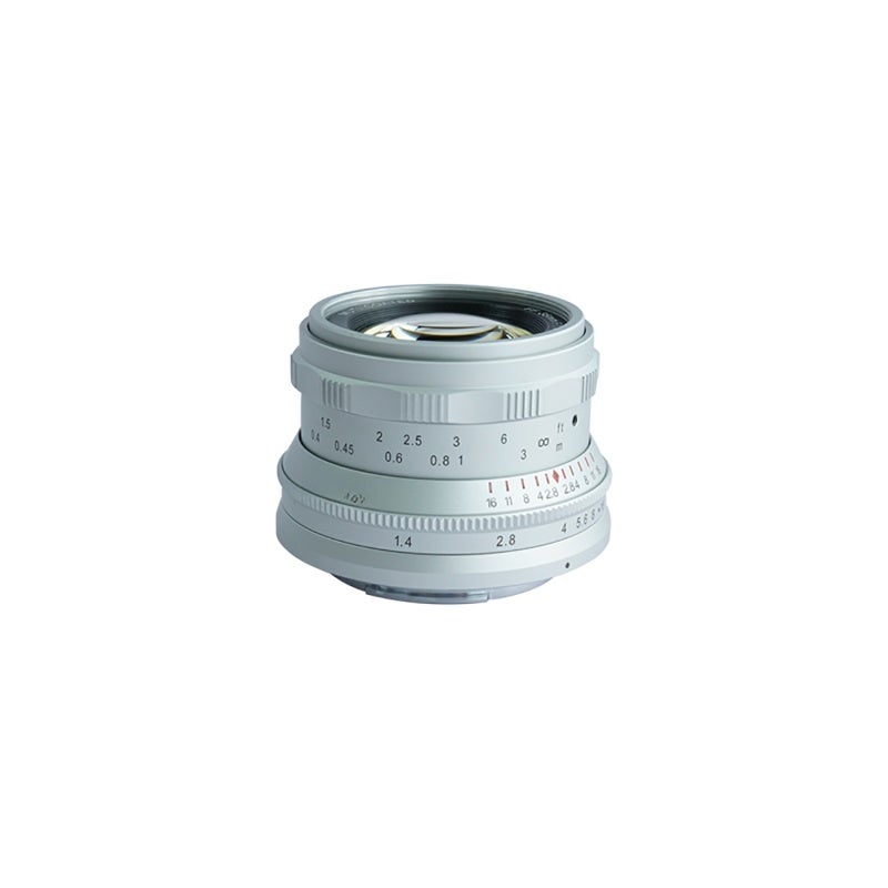 عدسة تثبيت الرؤية كاملة الإطار 35 مم F1.4 II: نوع ربط L فضي، 10 شفرات لعمل بوكي سلسة، زاوية عرض عريضة 63.2 درجة - تركيز يدوي مع تركيز مقارب 30 سم، طلاء متعدد الطبقات للتصوير في ضوء منخفض، التصوير في الشوارع والتصوير السفري - Image 1