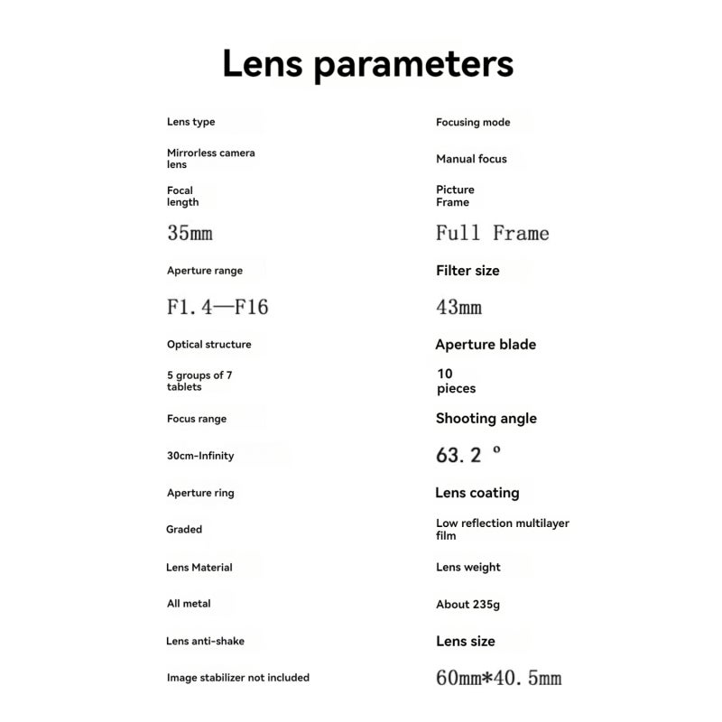 عدسة تثبيت الرؤية كاملة الإطار 35 مم F1.4 II: نوع ربط L فضي، 10 شفرات لعمل بوكي سلسة، زاوية عرض عريضة 63.2 درجة - تركيز يدوي مع تركيز مقارب 30 سم، طلاء متعدد الطبقات للتصوير في ضوء منخفض، التصوير في الشوارع والتصوير السفري - Image 2