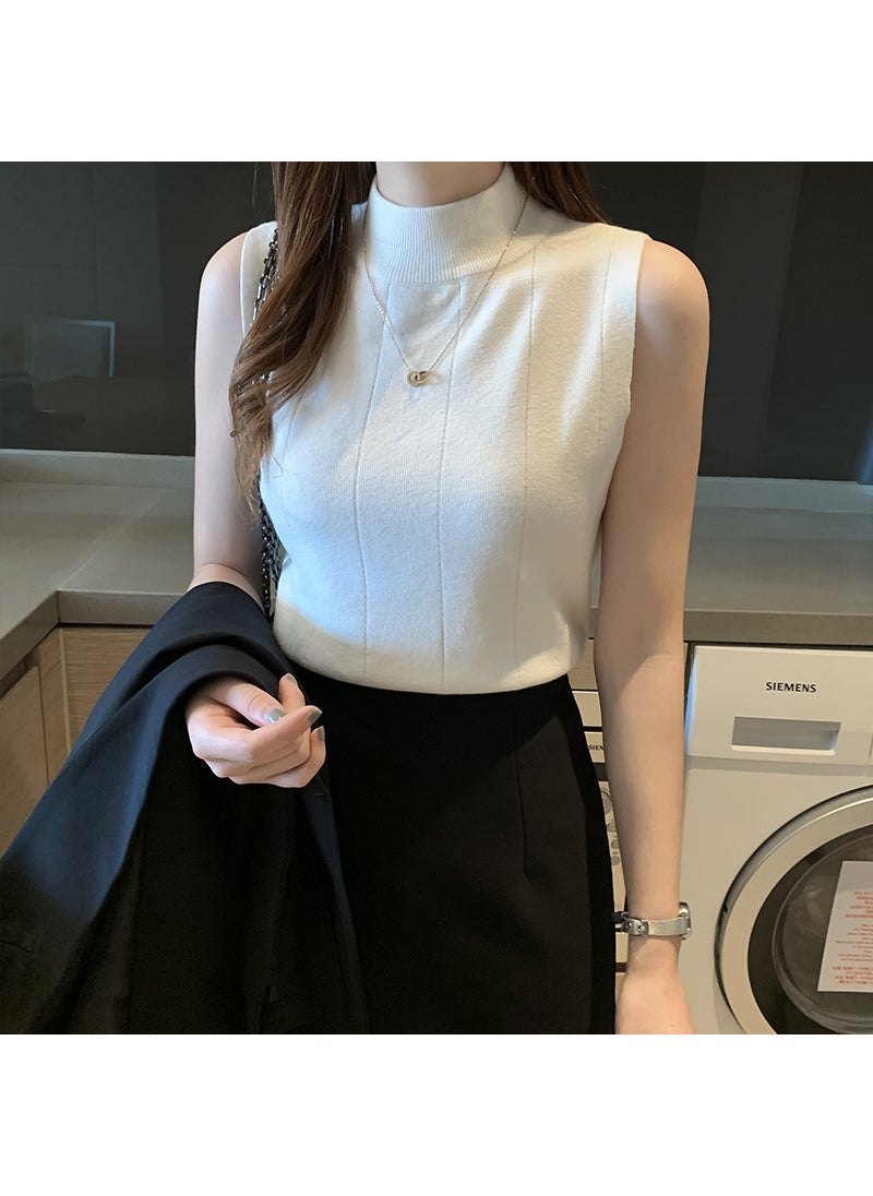 Generic Trendy Cotton Knitvest Sleeveless Top Base Tank Spring Summer 2024 New Ice Silk 13 Colors Official Website Graphic Activity Apricot 