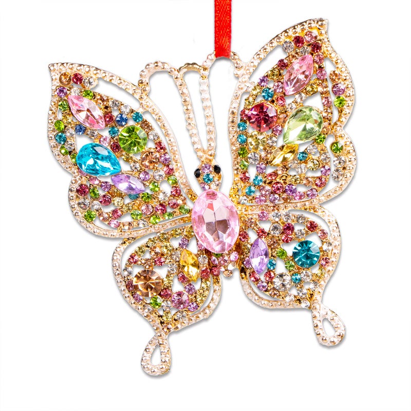 PETCEE Butterfly Christmas Ornaments 2023 Butterfly Hanging Ornaments for Christmas Tree Decorations Butterfly Keepsake Gifts for Girls Sisters Mom Grandma Women