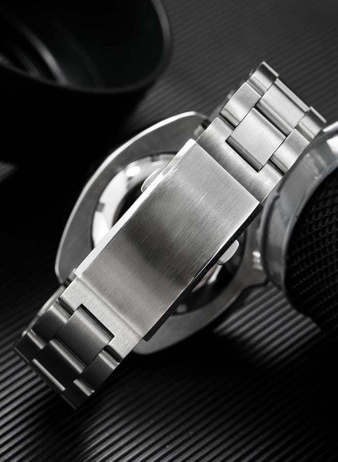 watchdives Watch Buckle 18mm Stainless Steel Watchband Clasp Silver Fold Safety Milled Clasp Replacement - Image 4