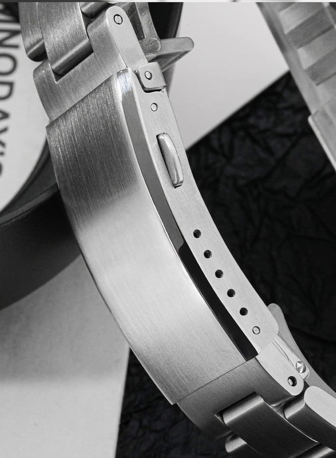 watchdives Watch Buckle 18mm Stainless Steel Watchband Clasp Silver Fold Safety Milled Clasp Replacement - Image 2