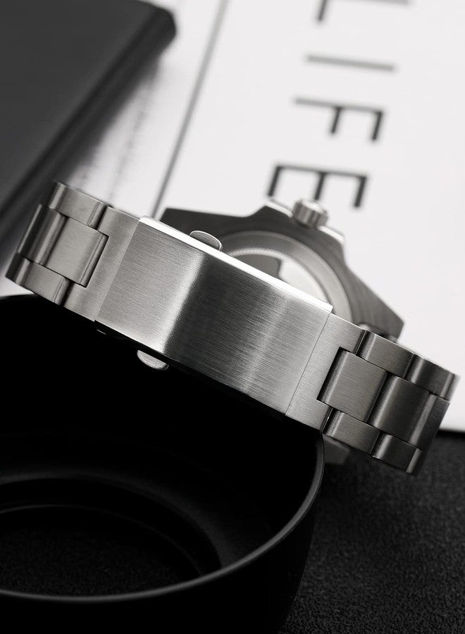 watchdives Watch Buckle 18mm Stainless Steel Watchband Clasp Silver Fold Safety Milled Clasp Replacement - Image 5