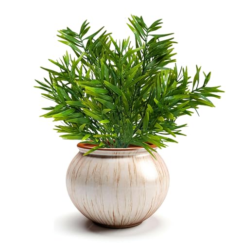 fancymart Plastic Artificial Plant Mini Bamboo Leaves Without Pot 30 Cm, Pack of 2, Green - Image 1
