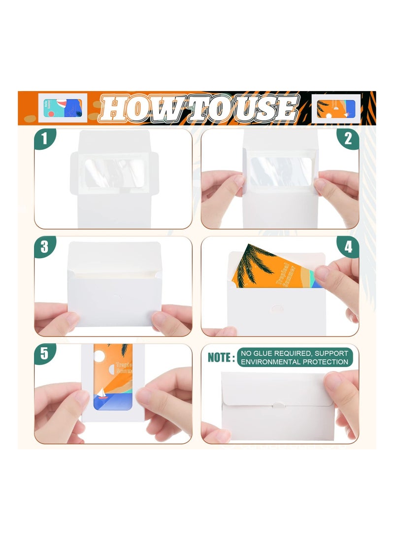 Y&D 60 Pack Window Gift Card Envelopes Sleeves Blank Holders for Greeting Mailing White  - Image 4