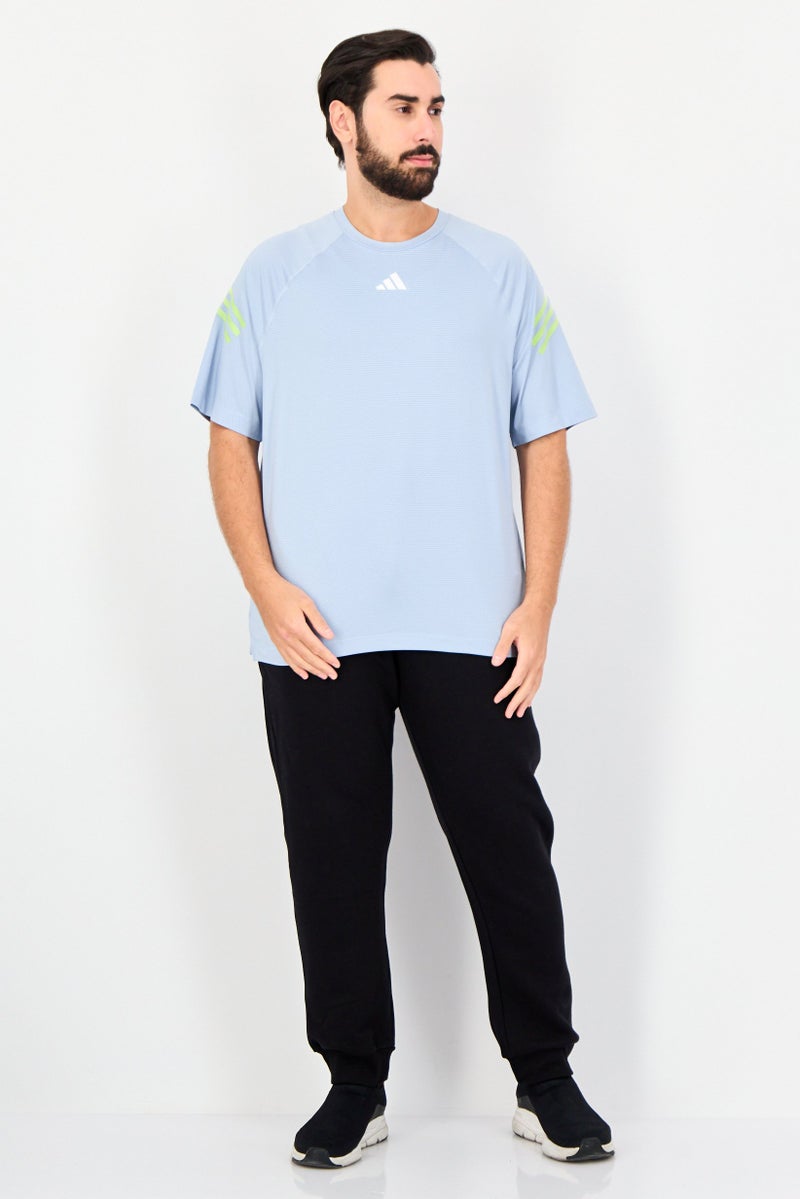 Adidas Men Sportswear Fit Short Sleeve Training T-Shirts, Light Blue - Image 4