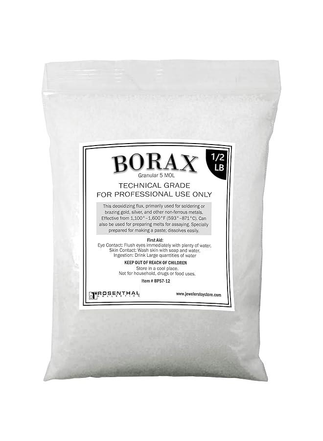 مجموعة روزينثال للجمع وصب البوراكس فلوكس 5 مول - ½ رطل لحام المجوهرات، ذوبان الفضة، الذهب، الاسترليني