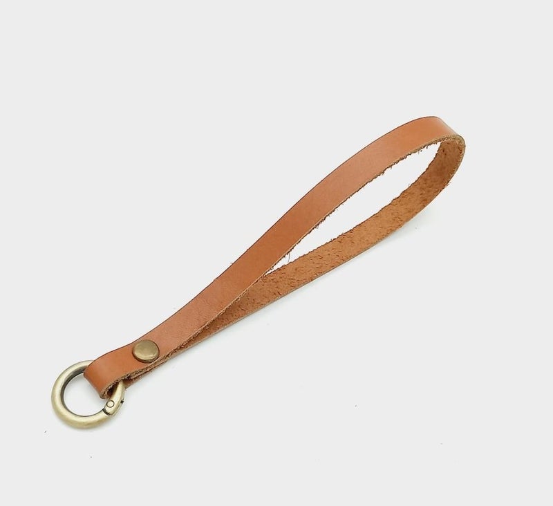 Angel Çanta Aksesuar Angel Bag Accessory Leather Tan Color Ring Pull Antique Metallic