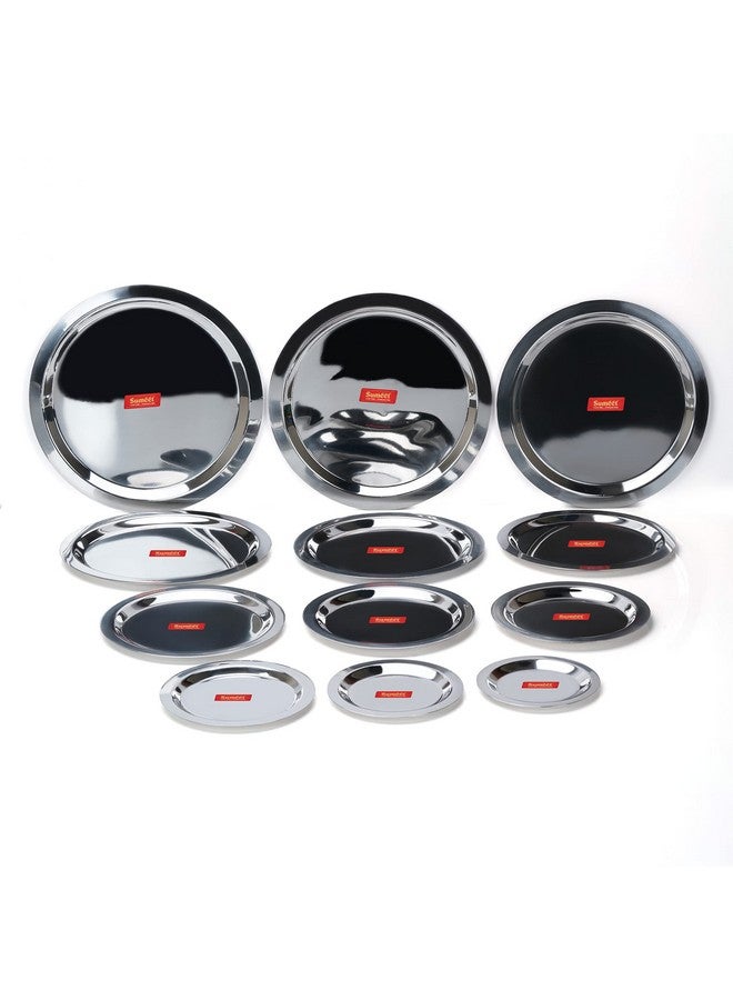 Sumeet Stainless Steel Heavy Gauge Ciba/Lids/Tope/Cheeba Cover Set Of 12 Pcs (12.3Cm, 13.8Cm, 15.5Cm, 16.7Cm, 18.5Cm, 20Cm, 21Cm, 22.5Cm, 24.2Cm, 26.2Cm, 27.5Cm, 28.7Cm, Silver) - Image 3