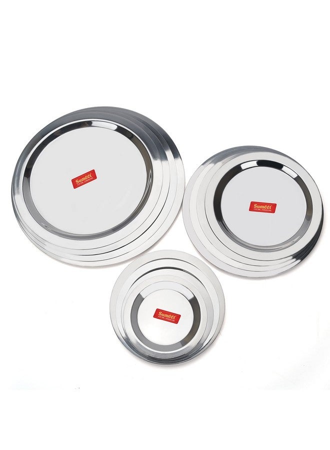 Sumeet Stainless Steel Heavy Gauge Ciba/Lids/Tope/Cheeba Cover Set Of 12 Pcs (12.3Cm, 13.8Cm, 15.5Cm, 16.7Cm, 18.5Cm, 20Cm, 21Cm, 22.5Cm, 24.2Cm, 26.2Cm, 27.5Cm, 28.7Cm, Silver) - Image 2