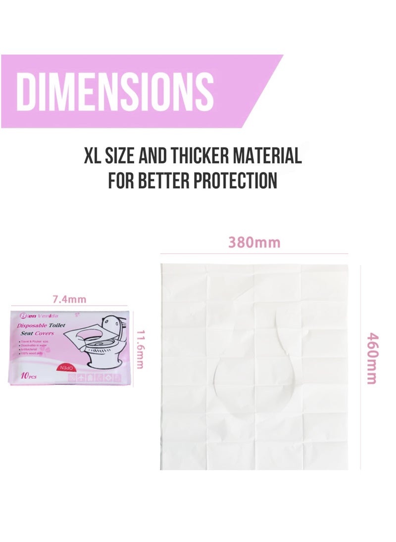 Disposable Toilet Seat Covers Flushable 100 Pcs, Travel Accessories Public Restrooms