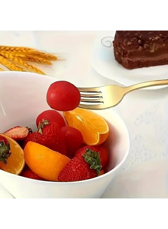 10pcs Golden Stainless Steel Dessert Forks For Restaurants Food Trucks Festive Occasions Dishwasher Safe - Image 4