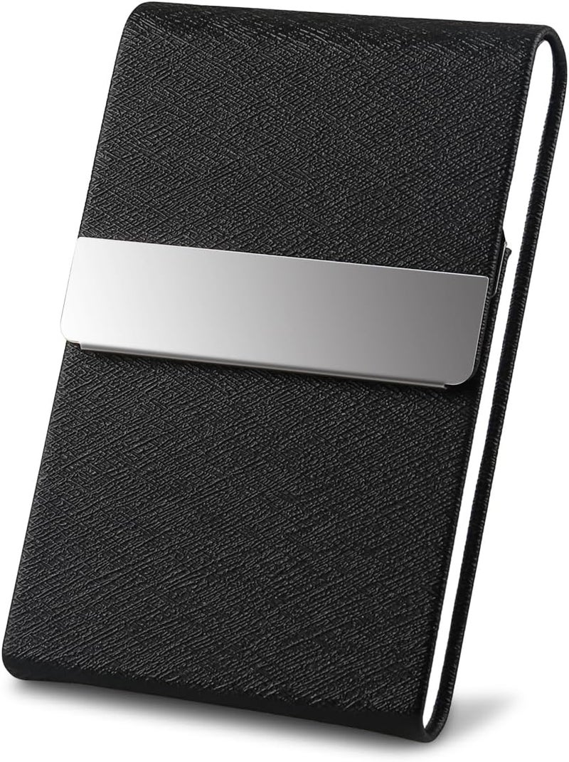 DMFLY Professional Business Card Holder, Pocket Business Card Case for Women & Men, PU Leather Multi Card Case, Credit Card Wallet, Name Card Holder with Magnetic Closure - Image 1