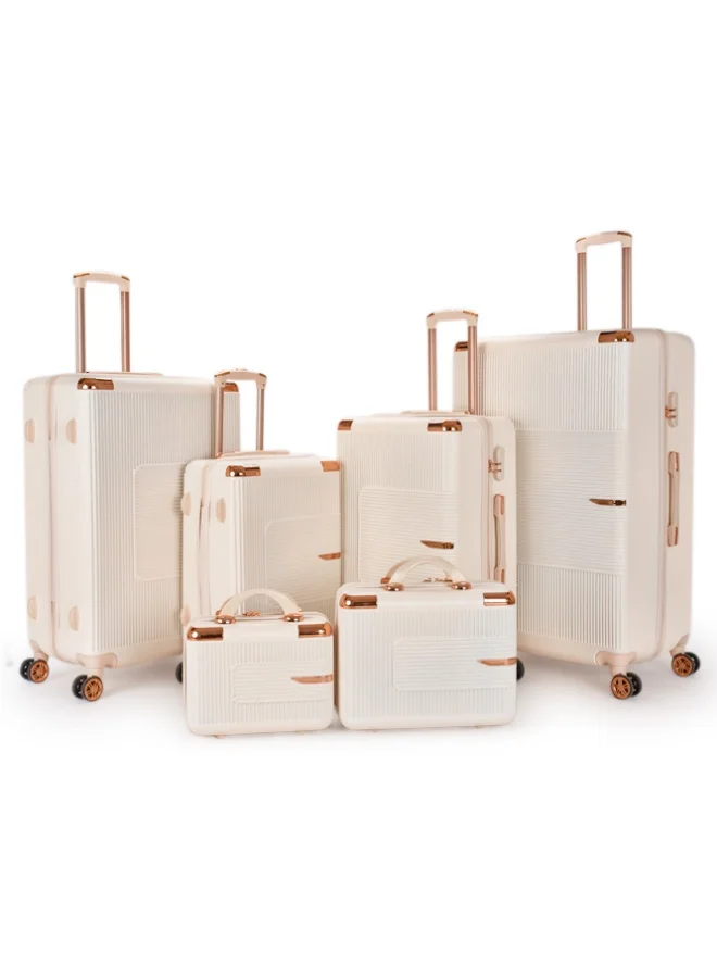 LIMRA A travel bag set consisting of 6 luggage bags Beige color, size 32"/28"/24"/20"/15"/12 inches