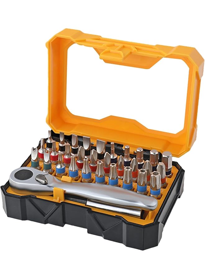 PROMASS promass Precision Ratchet Screwdriver Set, 32-piece Ratchet Screwdriver Kit, Precision Screwdriver With Bits, Compact Ratchet Screwdriver Set, Screwdriver Tools Repair Tool Kits for Small Spaces  - Image 1