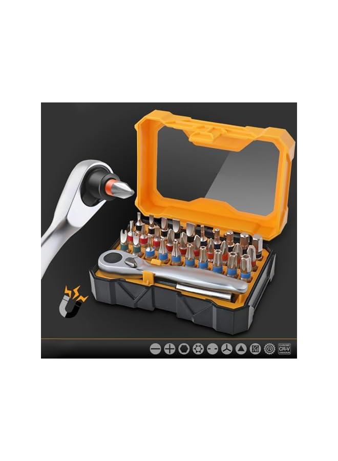 PROMASS promass Precision Ratchet Screwdriver Set, 32-piece Ratchet Screwdriver Kit, Precision Screwdriver With Bits, Compact Ratchet Screwdriver Set, Screwdriver Tools Repair Tool Kits for Small Spaces  - Image 4