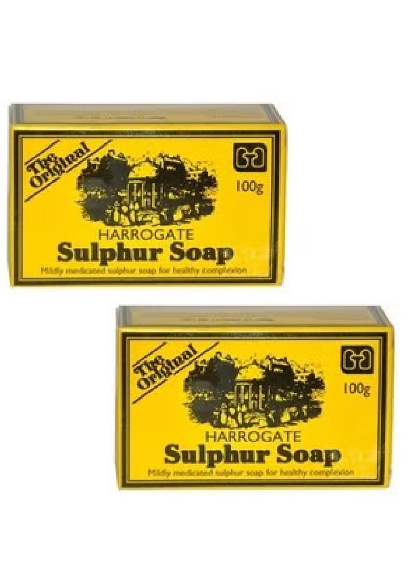 هاروغيت قطعتين من صابون الكبريت البرتقالي لبشرة صحية من هاروجيت 100X 2 جرام