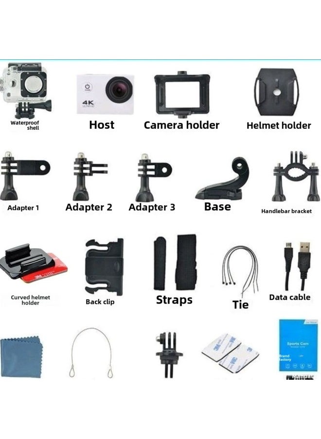 Generic 2025 Sports Camera HD WiFi Camera Anti-shake Diving Motorcycle Helmet Driving Recorder Convenient-Body Color:Hd Wifi Version (can Be Connected To Mobile Phones) - Standard Configuration + 16g Card  - Image 5