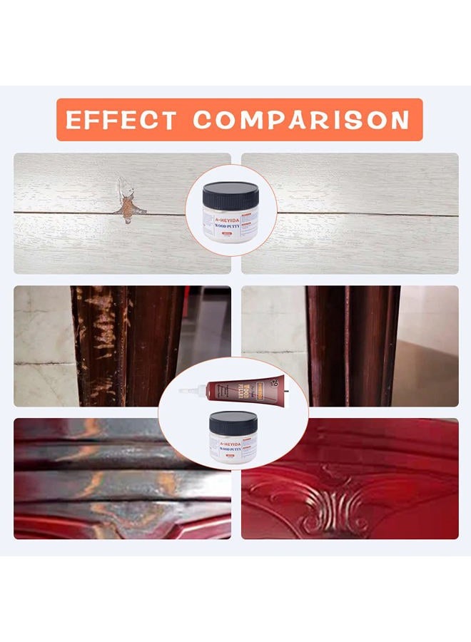 A-HEYIDA Wood Floor and Furniture Repair Kit Wood Filler Scratch Repair for Hardwood Laminate Floor Furniture Touch Up Kit, Restore Any Wood, Oak, Cherry, Walnut, 18 Colors with Putty, Gray Brown White Black - Image 5