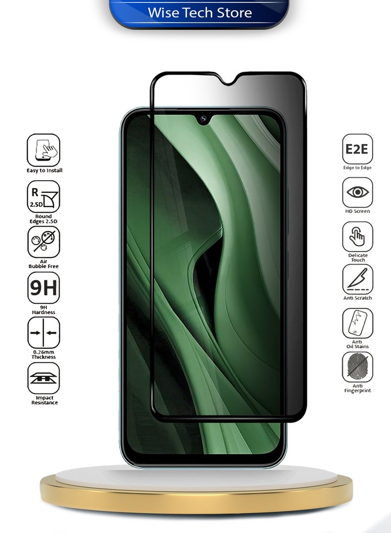 دبليو تيك واقي شاشة زجاجي مقسى كامل الغطاء بكامل الغراء لهاتف شيومي بوكو C85 5G 2025 سلسلة بريميوم E2E - شفاف/أسود (MSGECP) - Image 2