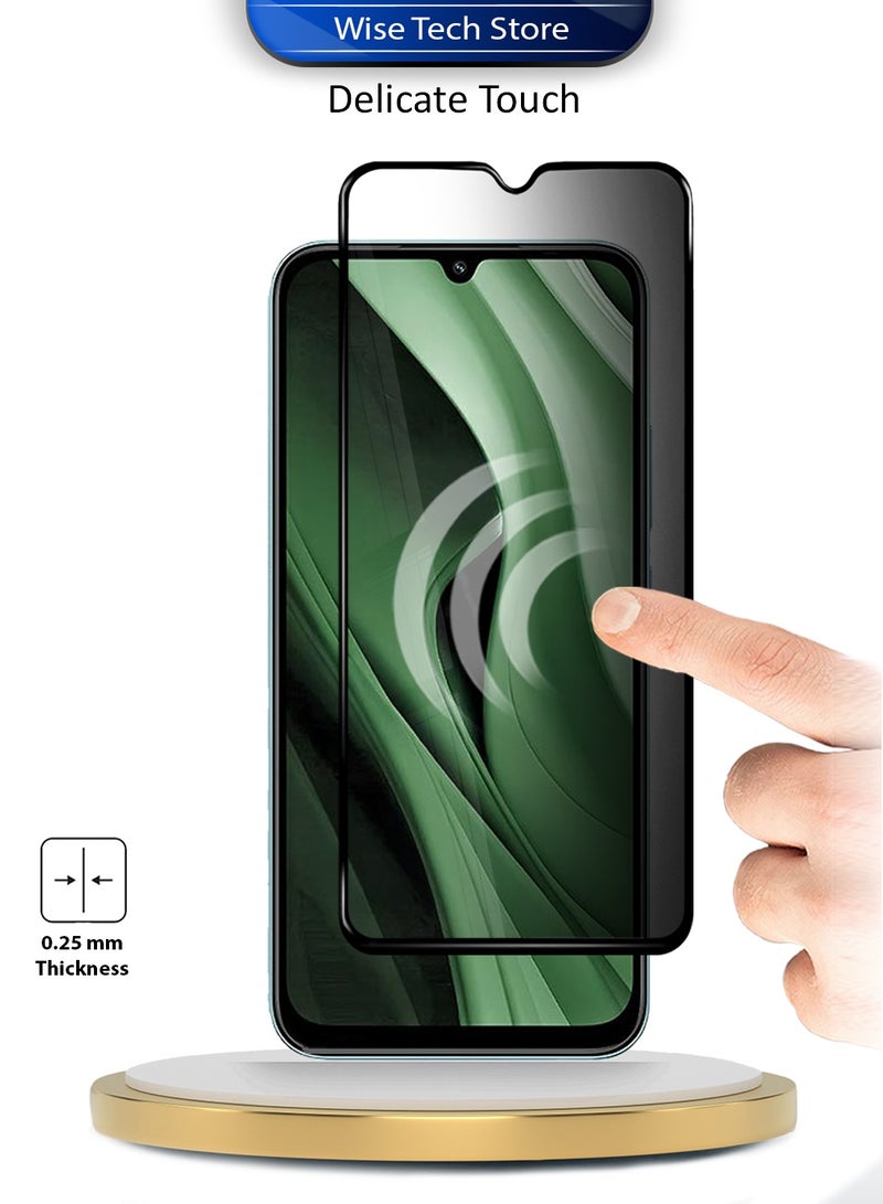 دبليو تيك واقي شاشة زجاجي مقسى كامل الغطاء بكامل الغراء لهاتف شيومي بوكو C85 5G 2025 سلسلة بريميوم E2E - شفاف/أسود (MSGECP) - Image 4