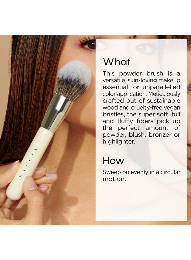 HALEYS Brilliant Powder Brush Soft Streakfree Perfect Blending Buff Blurs Smooths Control Precision Complexion Tools For Powder Setting Powder Blush Vegan Crueltyfree Sustainable Wood - Image 3