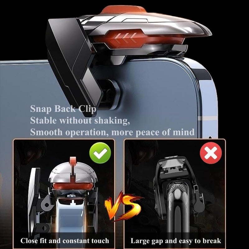 Rakizbe PUBG Mobile Game Triggers, 4 Triggers [6 Finger Operation] High Sensitive Shoot Aim Gaming Controller Gamepad Grip Joysticks Buttons - Image 4