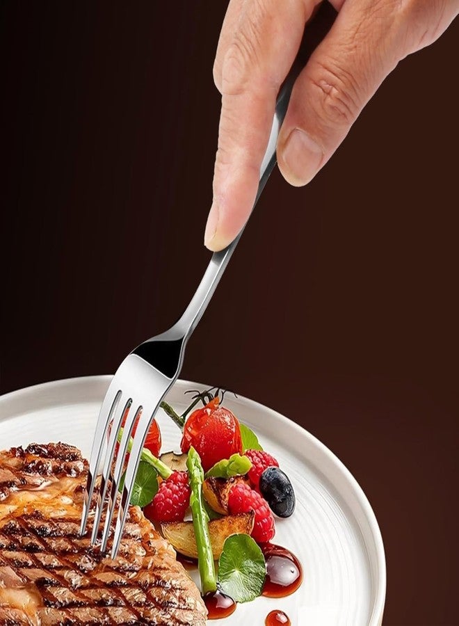 P Plus Fire Big Table Fork Set, Durable Stainless Steel Forks with Balanced Weight and Modern Finish, Ideal for Salads, Main Courses & Event Dining, BPA-Free & Non-Toxic (Big Fork, Silver, Pack of 6) - Image 5