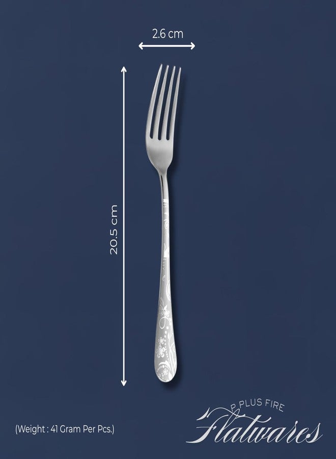 P Plus Fire Big Table Fork Set, Durable Stainless Steel Forks with Balanced Weight and Modern Finish, Ideal for Salads, Main Courses & Event Dining, BPA-Free & Non-Toxic (Big Fork, Silver, Pack of 6) - Image 2