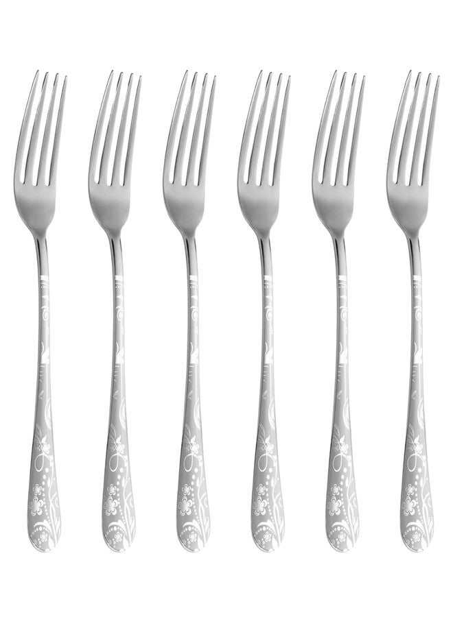 P Plus Fire Big Table Fork Set, Durable Stainless Steel Forks with Balanced Weight and Modern Finish, Ideal for Salads, Main Courses & Event Dining, BPA-Free & Non-Toxic (Big Fork, Silver, Pack of 6) - Image 1