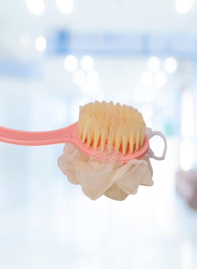 LIORA 2-in-1 Body Bathing Brush with Soft Bristles and Loofah with Long Handle for body Exfoliating and Cleansing for Smooth and Glowing Skin for men & women(PINK) - Image 5