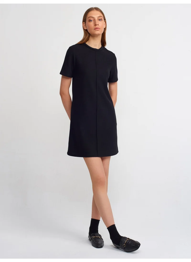 Dilvin 90810 Soft Mini Dress-Black