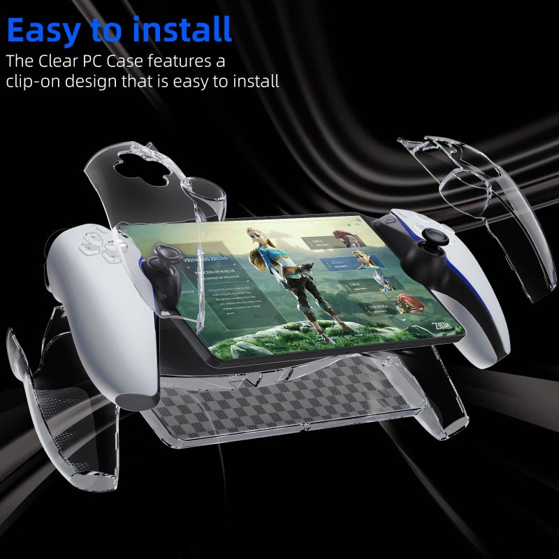HEYSTOP Case for PlayStation 5 with Screen Protector Tempered Glass, PS5 Protective Case with Comfortable Ergonomic Grip, 6 Thumb Stick Caps (Clear) - Image 5