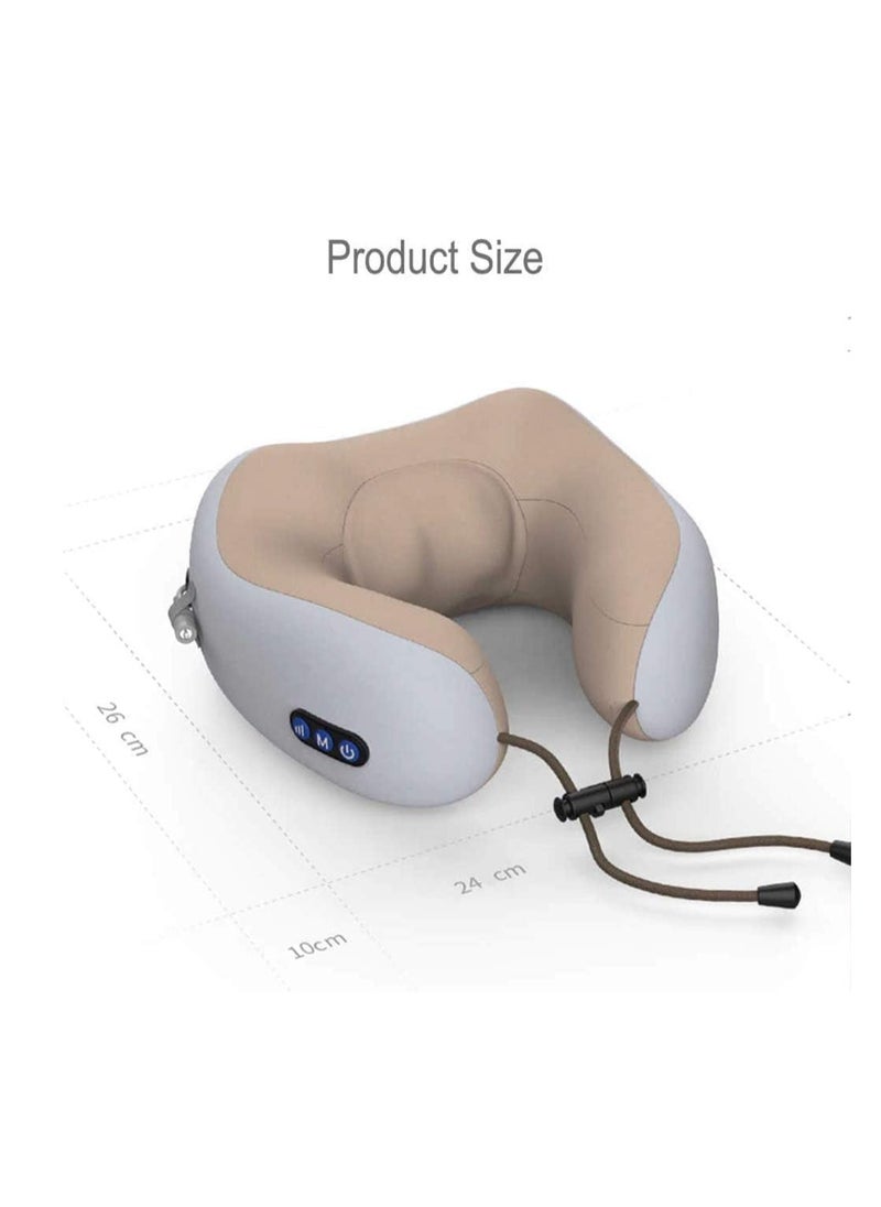 ELTRAZONE - Travel Pillows For Sleeping Airplane, Portable Electric Neck Massager Soft Comfortable Breathable U-Shaped Memory Foam Massage Neck Pillow For Car Home And Office - Image 1