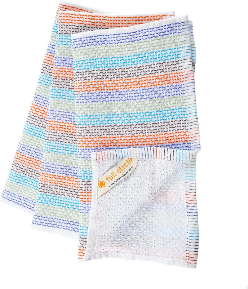 Full Circle Tidy Dish Cloths Set of 3 - Multicolored Bamboo Cleaning Cloths - Image 2