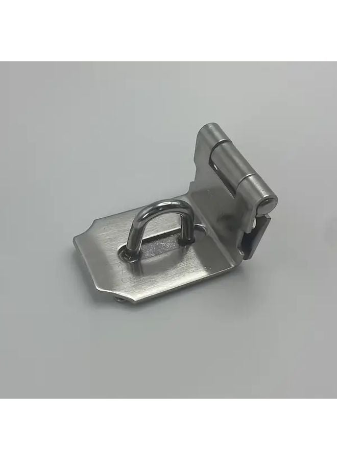 1 Set Silvery Stainless Steel 90 Degree Padlock Gate Hasp Staple Door Latch Lock - Image 5
