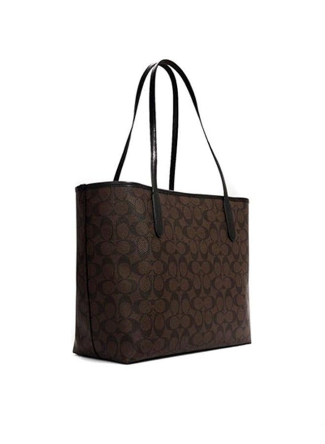 coachoutlet COACH City Tote Bag In Signature Canvas - Image 4