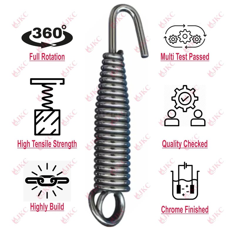 JKC Joola Spring for Swing and its Accessories for Hanging Swing Chair/Hammock Swing for Adults/Garden Swing/Outdoor Swing/Hanging jhula (1 Spring, 3 Rod & 2 S Hook) - Image 3