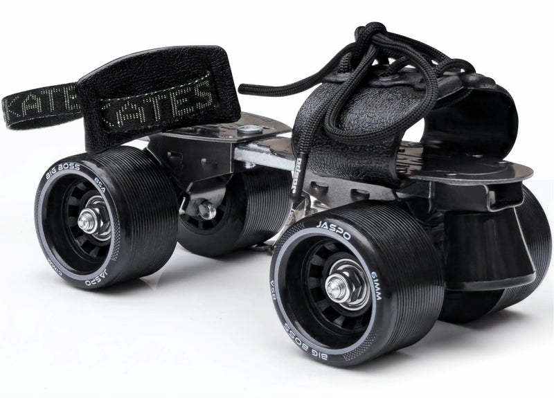 Jaspo Big Boss Adjustable Quad Roller Skates for Kids and Adults (6 Yrs & Above),Indoor Outdoor Wheels,Metal Body (21-27 cm Foot Length)| for Beginner & Advanced Skaters, Color-Black & Grey - Image 1