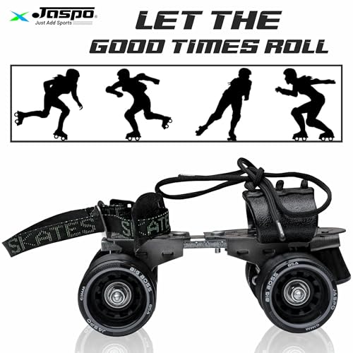Jaspo Big Boss Adjustable Quad Roller Skates for Kids and Adults (6 Yrs & Above),Indoor Outdoor Wheels,Metal Body (21-27 cm Foot Length)| for Beginner & Advanced Skaters, Color-Black & Grey - Image 5