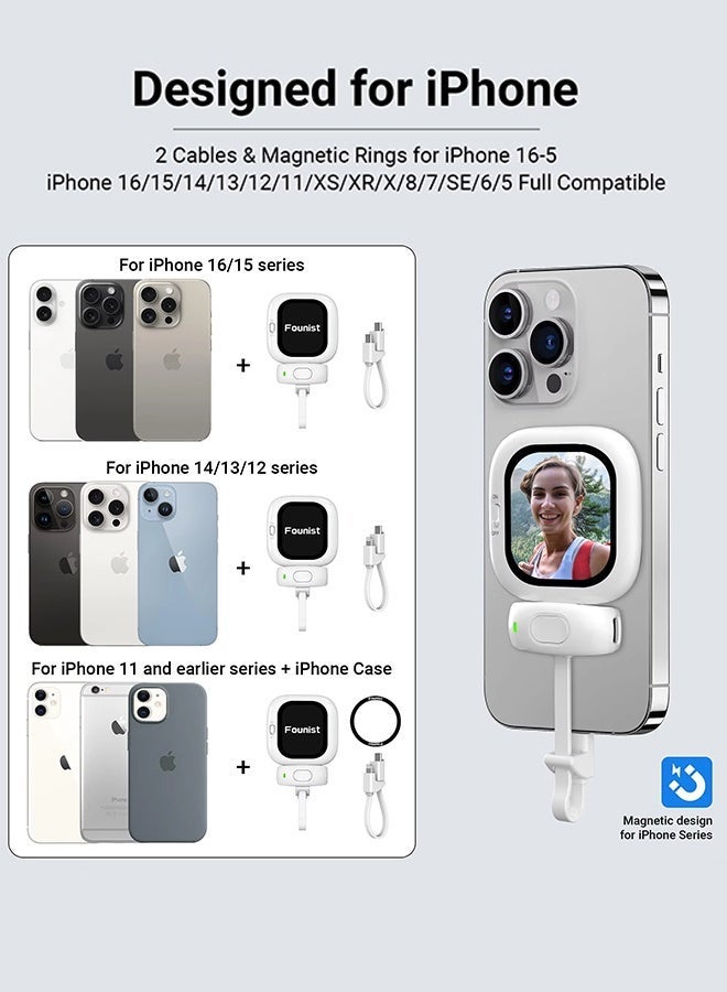 تيليسن كاميرا خلفية مغناطيسية للهاتف المحمول، كاميرا فيديو سيلفي لاسلكية، هاتف محمول مغناطيسي، فيديو صغير - Image 5