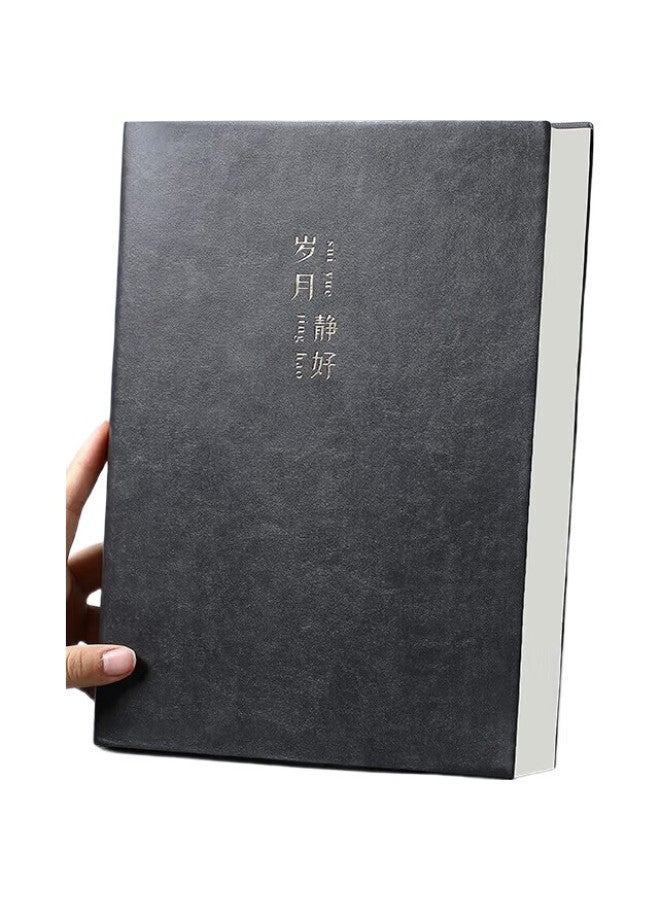 Jiaranheng دفتر جياران هينغ A4 كبير، 416 صفحة، سميك، قرطاسية، غلاف ناعم عالي الجودة، دفتر أعمال، للطلاب الجامعيين واستعداد امتحانات الدراسات العليا، دفتر تسجيل الاجتماعات، قابل للتخصيص - رمادي - Image 1