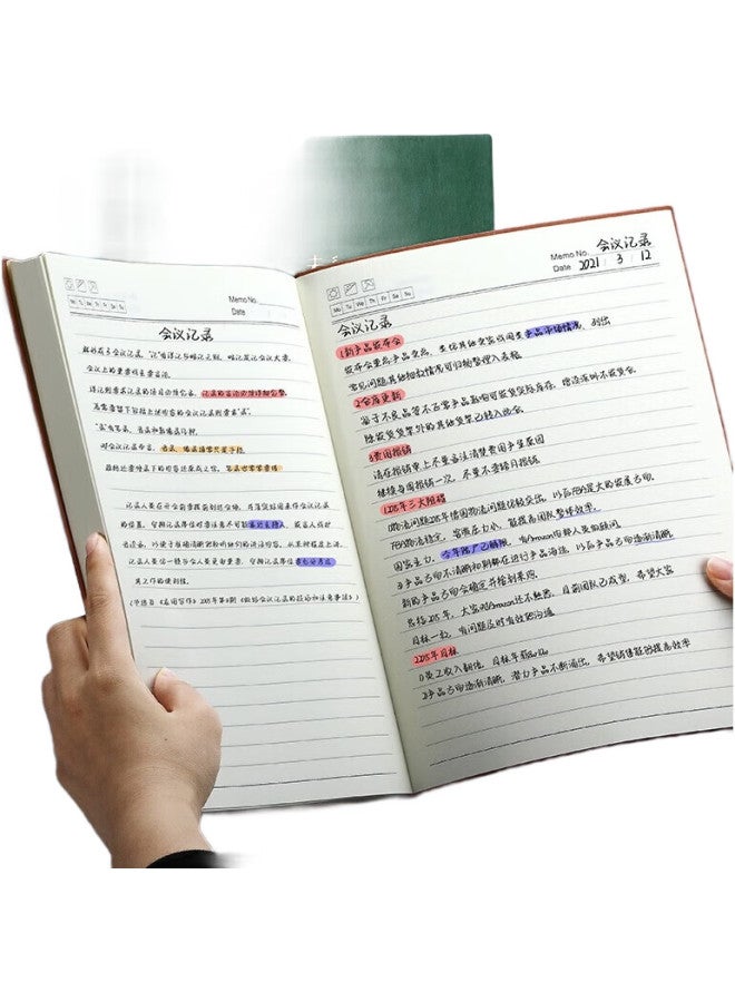 Jiaranheng دفتر جياران هينغ A4 كبير، 416 صفحة، سميك، قرطاسية، غلاف ناعم عالي الجودة، دفتر أعمال، للطلاب الجامعيين واستعداد امتحانات الدراسات العليا، دفتر تسجيل الاجتماعات، قابل للتخصيص - رمادي - Image 3