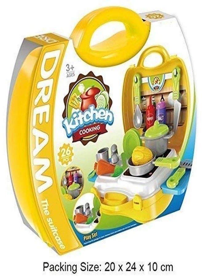 Sajani Attractive Dream Kitchen Set Cooking Pretend Play Toys for Kids, Yellow - Image 4