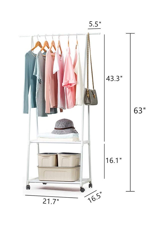Loquat Multi-Function Triangle Coat Rack With Wheels White - Image 2